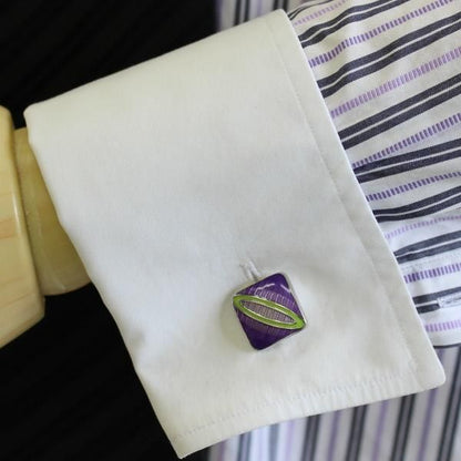 【WDLondon】Steeple・エナメルライン・パープルのカフス(カフリンクス/カフスボタン)