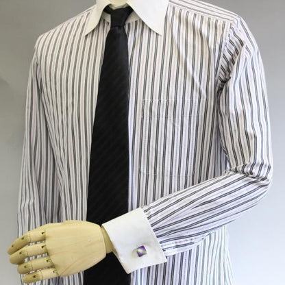 【WDLondon】Steeple・エナメルライン・パープルのカフス(カフリンクス/カフスボタン)