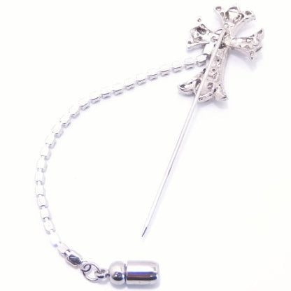 クロスデザイン×ラインストーンのラペルピン