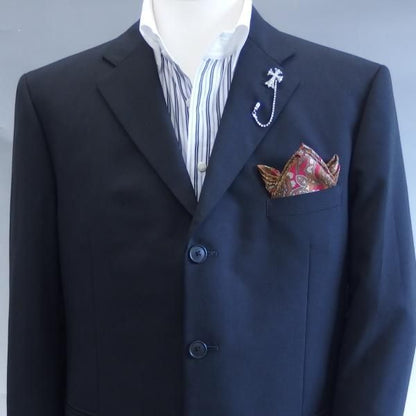 クロスデザイン×ラインストーンのラペルピン