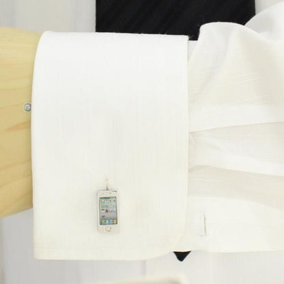依存症に注意してねリアルなスマートフォンのカフス(カフリンクス/カフスボタン)