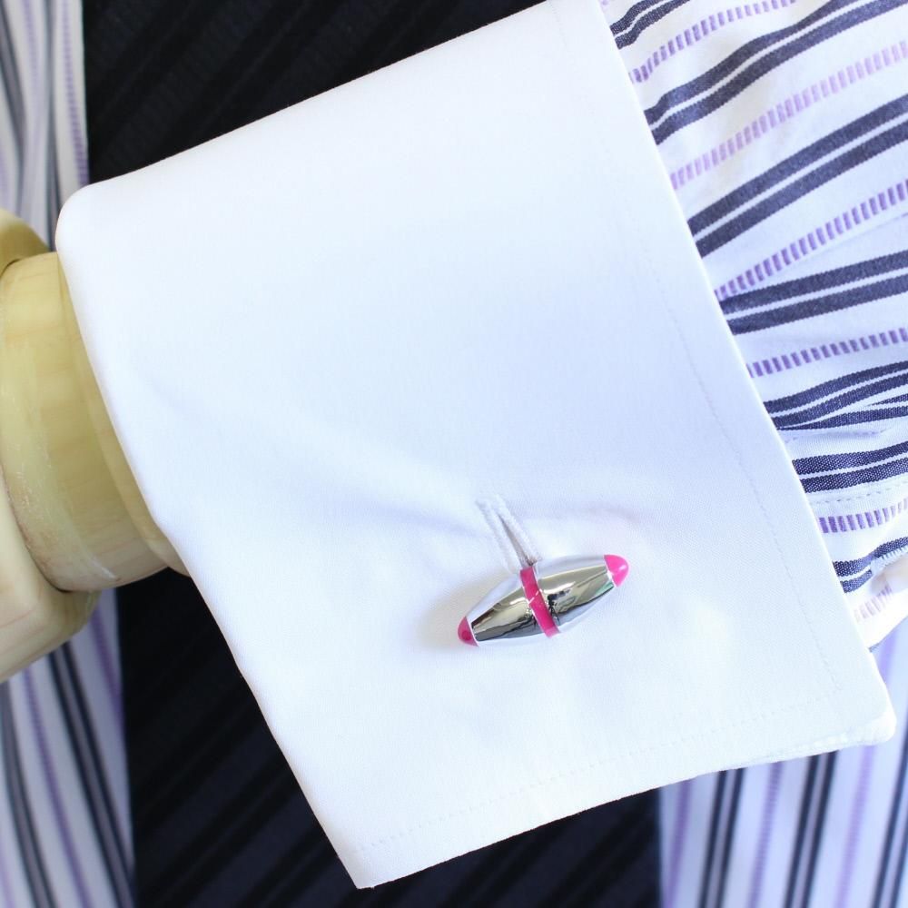 シルバー・スプール・ピンクポイントのカフス(カフリンクス/カフスボタン)