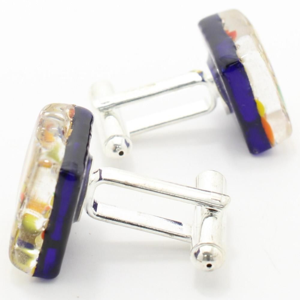 ムラーノ・ベネチアンガラス・スクエア・ムッリーネ36のカフス(カフスボタン/カフリンクス)