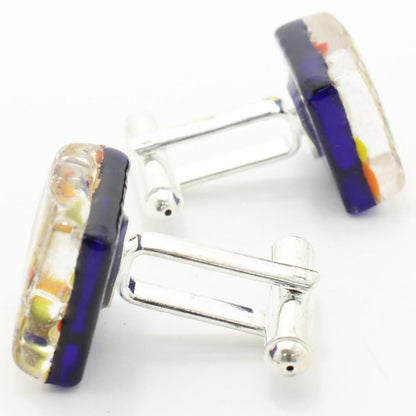 ムラーノ・ベネチアンガラス・スクエア・ムッリーネ36のカフス(カフスボタン/カフリンクス)