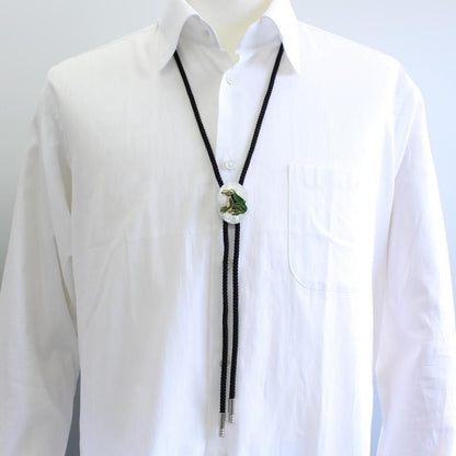 【受注生産品】若冲カエル・白蝶貝のループタイ(ポーラー・タイ)