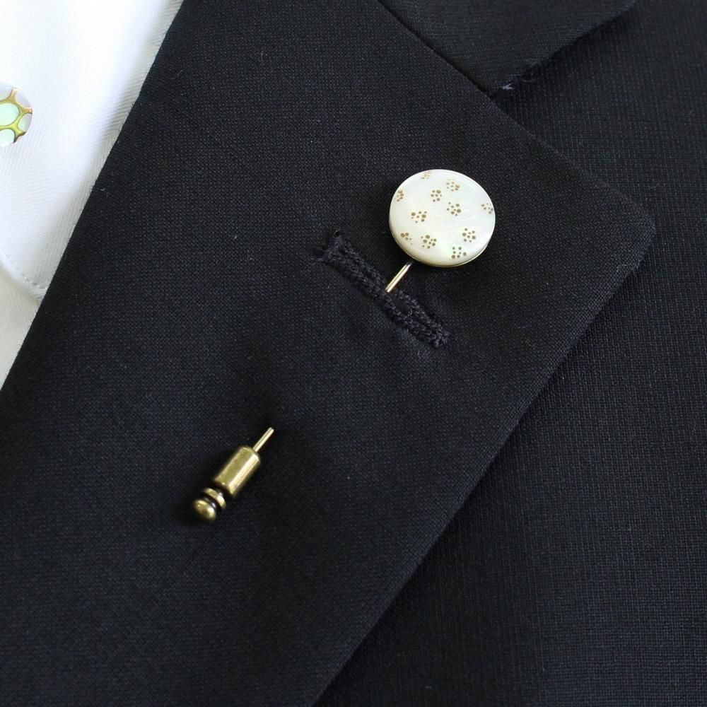 【受注生産品】Punto2・点の饗宴・白蝶貝のラペルピン(ラペルブローチ)