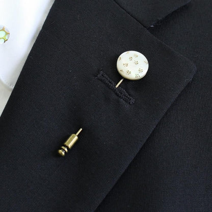 【受注生産品】Punto2・点の饗宴・白蝶貝のラペルピン(ラペルブローチ)