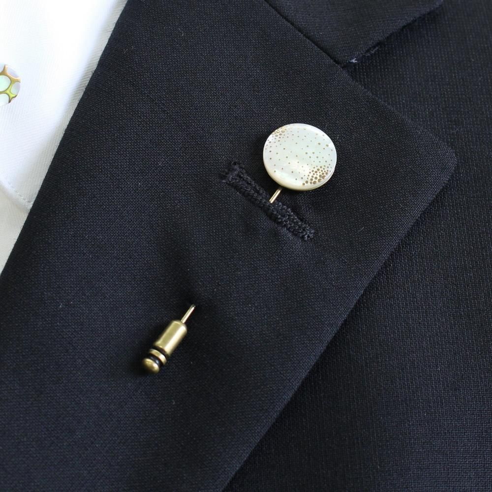 【受注生産品】Punto3・点の饗宴・白蝶貝のラペルピン(ラペルブローチ)