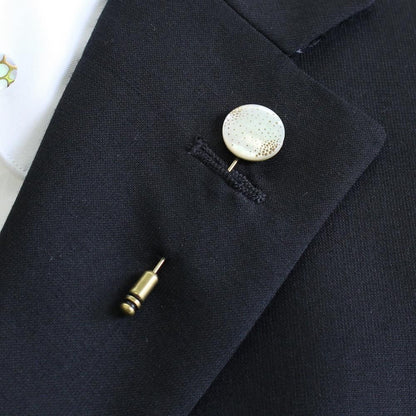 【受注生産品】Punto3・点の饗宴・白蝶貝のラペルピン(ラペルブローチ)