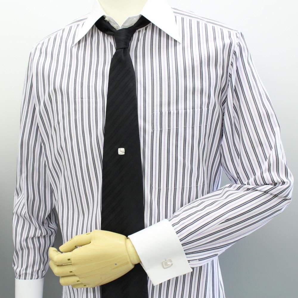 アコヤ真珠6.5㎜レクタングルVライン・デザインのカフス&タイタックのセット