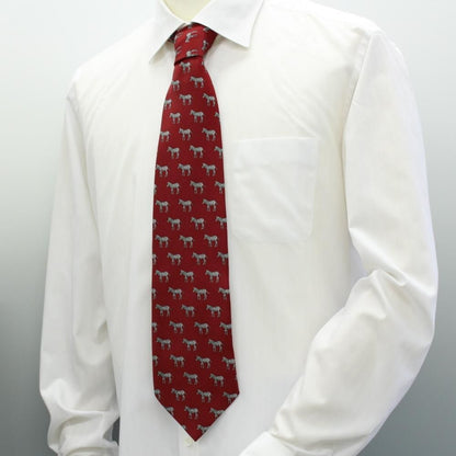 面白ネクタイ・しまうまいっぱいゼブラ柄・レッドのユニークネクタイ