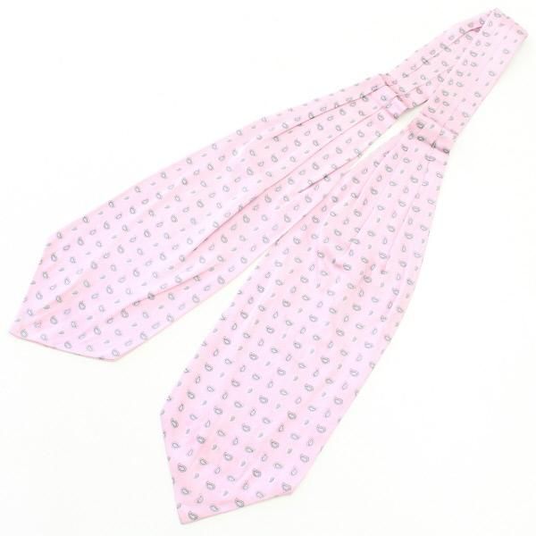 アスコットタイ・ペーズリー・ドット柄ピンク