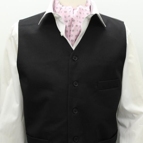 アスコットタイ・ペーズリー・ドット柄ピンク