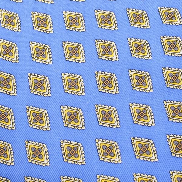 アスコットタイ・フラワーダイヤ小紋柄ライトブルー