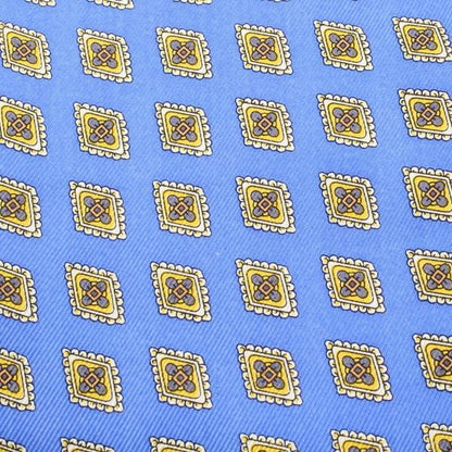 アスコットタイ・フラワーダイヤ小紋柄ライトブルー