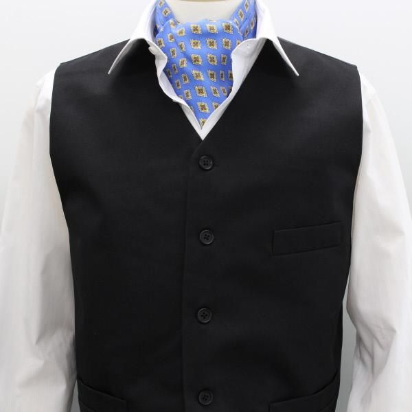 アスコットタイ・フラワーダイヤ小紋柄ライトブルー