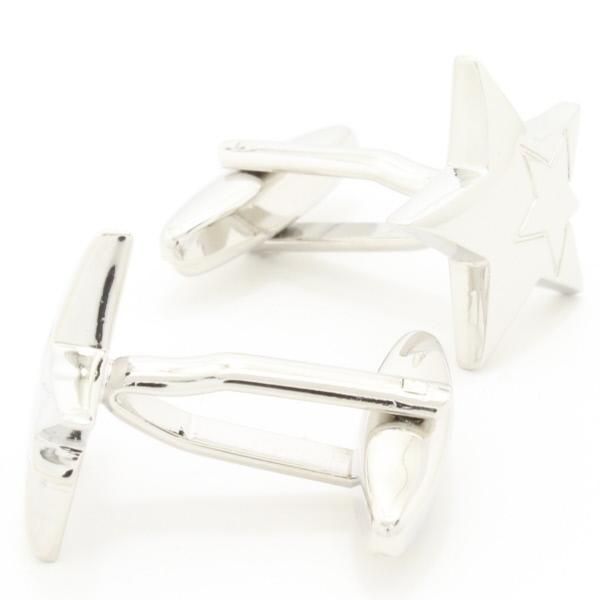 シルバー・ダブル・スターのカフス(カフリンクス/カフスボタン)