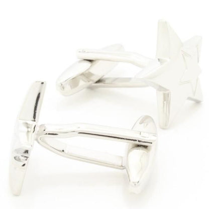 シルバー・ダブル・スターのカフス(カフリンクス/カフスボタン)