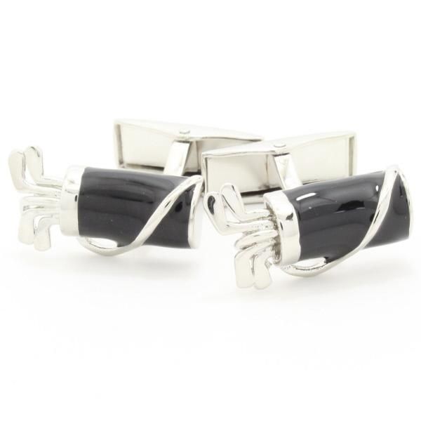 ブラックエナメル・ゴルフバッグのカフス(カフリンクス/カフスボタン)