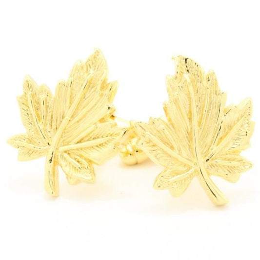 ゴールデン楓メープル・リーフのカフス(カフリンクス/カフスボタン)