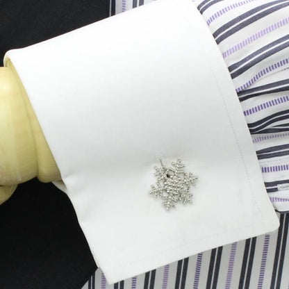 自然の芸術品・雪の結晶カフス(カフリンクス/カフスボタン)