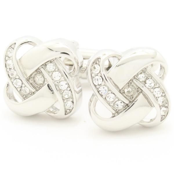 クリアストーン×フラワーデザインのカフス(カフリンクス/カフスボタン)