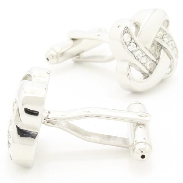 クリアストーン×フラワーデザインのカフス(カフリンクス/カフスボタン)