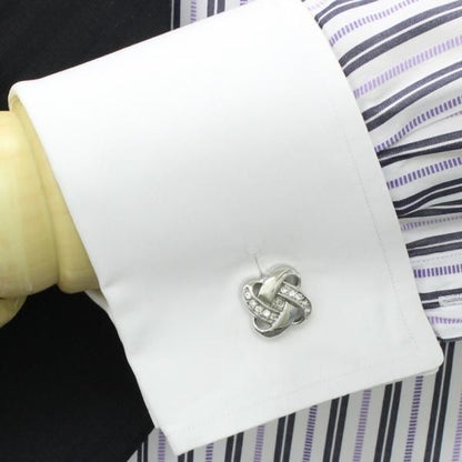 クリアストーン×フラワーデザインのカフス(カフリンクス/カフスボタン)