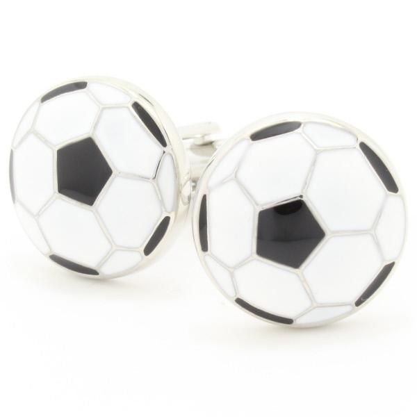 勝負は白黒つけたいサッカーボールのカフス(カフリンクス/カフスボタン)