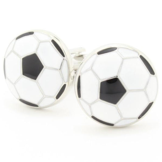 勝負は白黒つけたいサッカーボールのカフス(カフリンクス/カフスボタン)