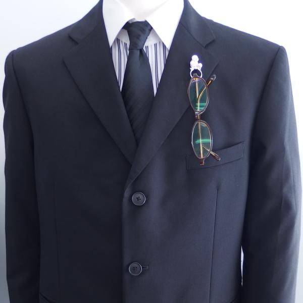 ふくろう・アコヤ真珠パール6.0mmのラペルピン型眼鏡掛け・眼鏡ホルダー