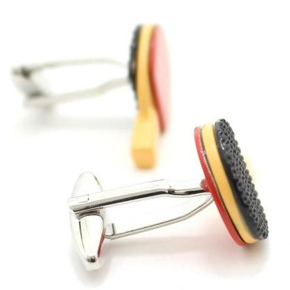 シェークハンド用赤と黒卓球ラケットのカフス(カフリンクス/カフスボタン)