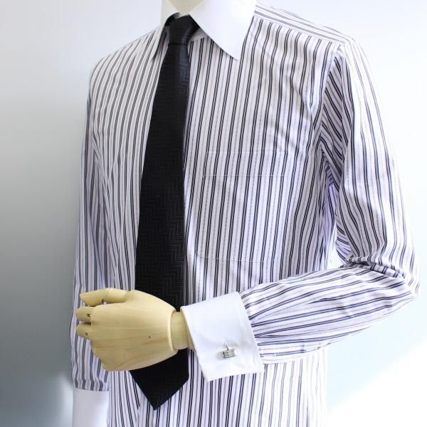 カービングライン×シルバーのカフス(カフリンクス/カフスボタン)