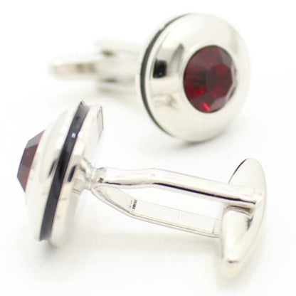 レッドストーンとブラックラインのカフス(カフリンクス/カフスボタン)