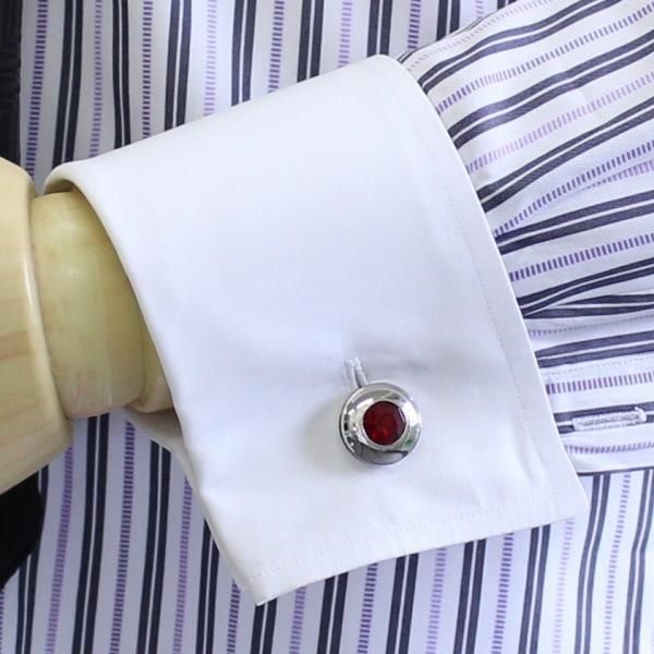 レッドストーンとブラックラインのカフス(カフリンクス/カフスボタン)