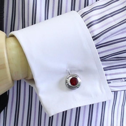 レッドストーンとブラックラインのカフス(カフリンクス/カフスボタン)