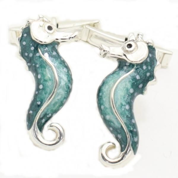 【取寄品】【SATURNO・サツルノ】SeaHorseタツノオトシゴのカフス(カフリンクス/カフスボタン)