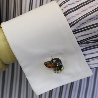 【取寄品】【SATURNO・サツルノ】優しく友好的な表情のダックスフンドのカフス(カフリンクス/カフスボタン)