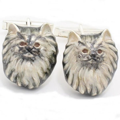 【取寄品】【SATURNO・サツルノ】ロングヘアが優雅なペルシャ猫のカフス(カフリンクス/カフスボタン)