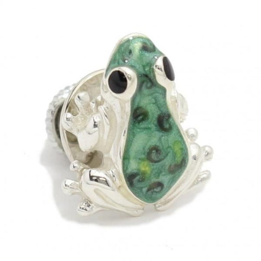 【SATURNO・サツルノ】ラペルピン・緑の蛙・カエルのタイタック(ピンブローチ)