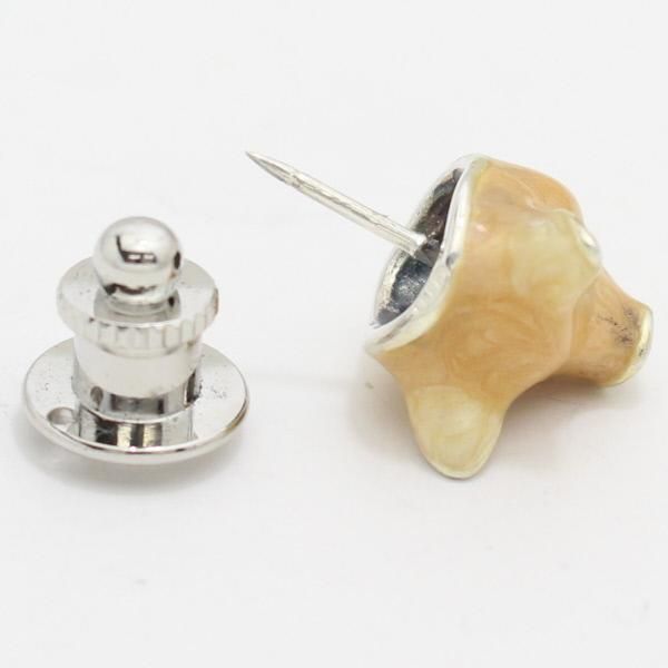 【SATURNO・サツルノ】ラペルピン・微笑み豚・ブタのタイタック(ピンブローチ)