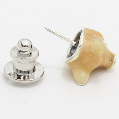 【SATURNO・サツルノ】ラペルピン・微笑み豚・ブタのタイタック(ピンブローチ)