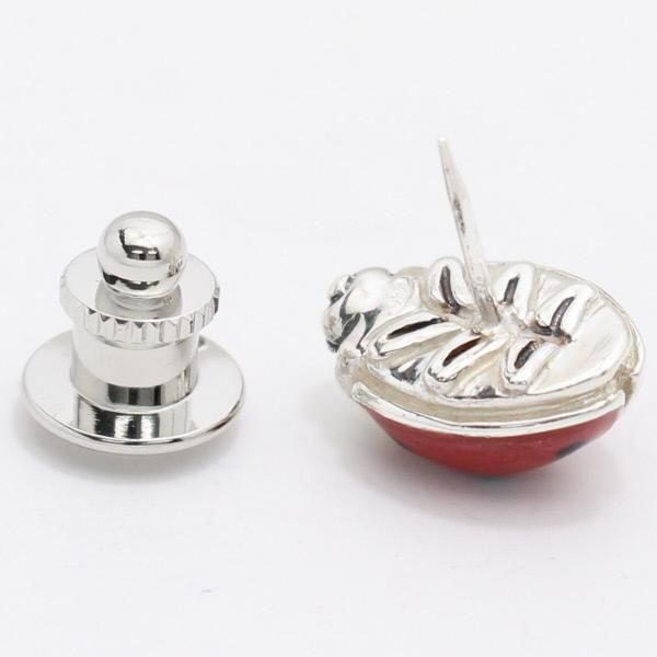 【SATURNO・サツルノ】ラペルピン・幸せを呼ぶ虫・てんとう虫のタイタック(ピンブローチ)