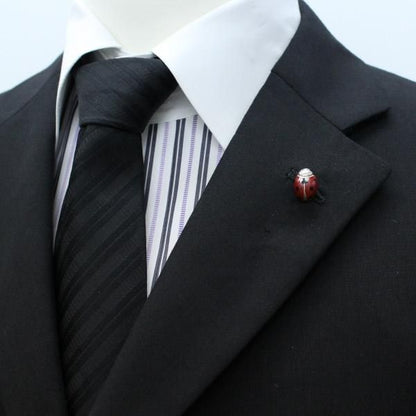 【SATURNO・サツルノ】ラペルピン・幸せを呼ぶ虫・てんとう虫のタイタック(ピンブローチ)