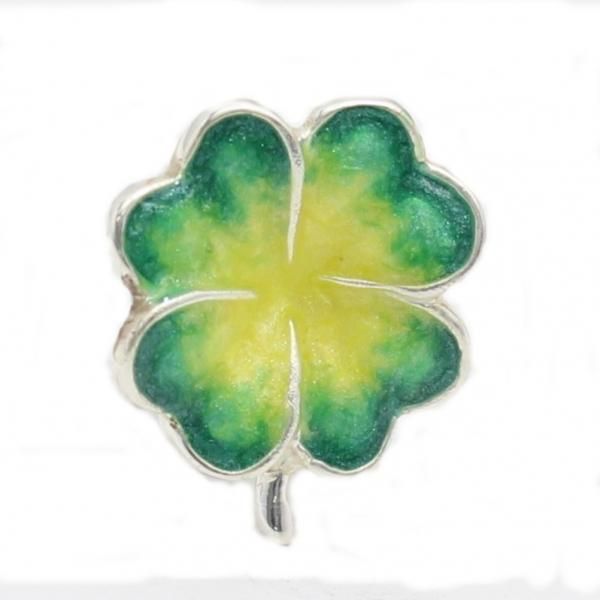 【SATURNO・サツルノ】ラペルピン・四つ葉のラッキークローバーのタイタック(ピンブローチ)