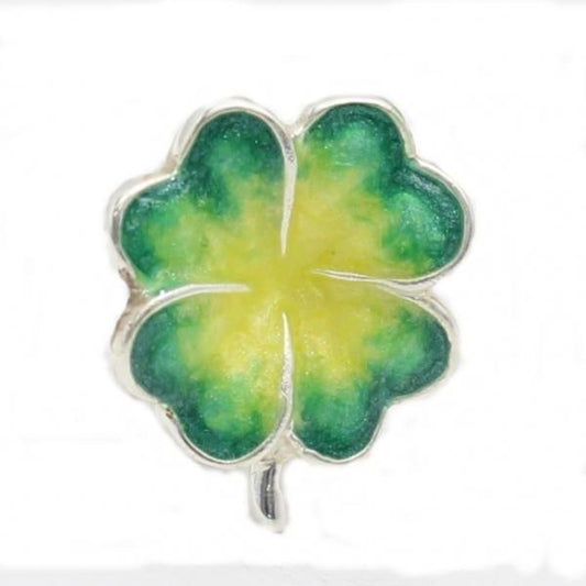 【SATURNO・サツルノ】ラペルピン・四つ葉のラッキークローバーのタイタック(ピンブローチ)
