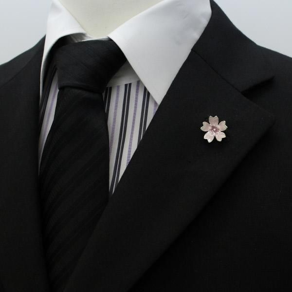 【SATURNO・サツルノ】ラペルピン・日本の心サクラ咲く桜のタイタック(ピンブローチ)