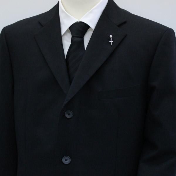 ラペルピン・きらきら十字架クロスと淡水真珠6.0mmのブローチ(タイタック)