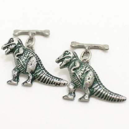 ティラノサウルスと骨のカフス(カフリンクス/カフスボタン)