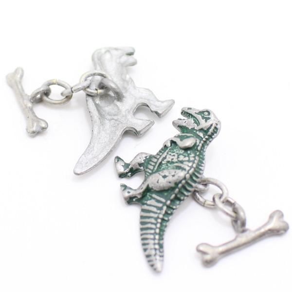 ティラノサウルスと骨のカフス(カフリンクス/カフスボタン)